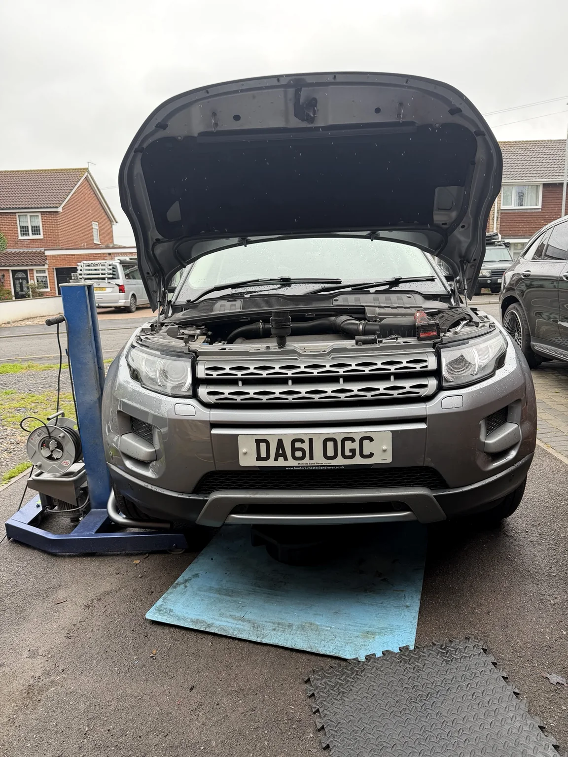 Range Rover Evoque under repair