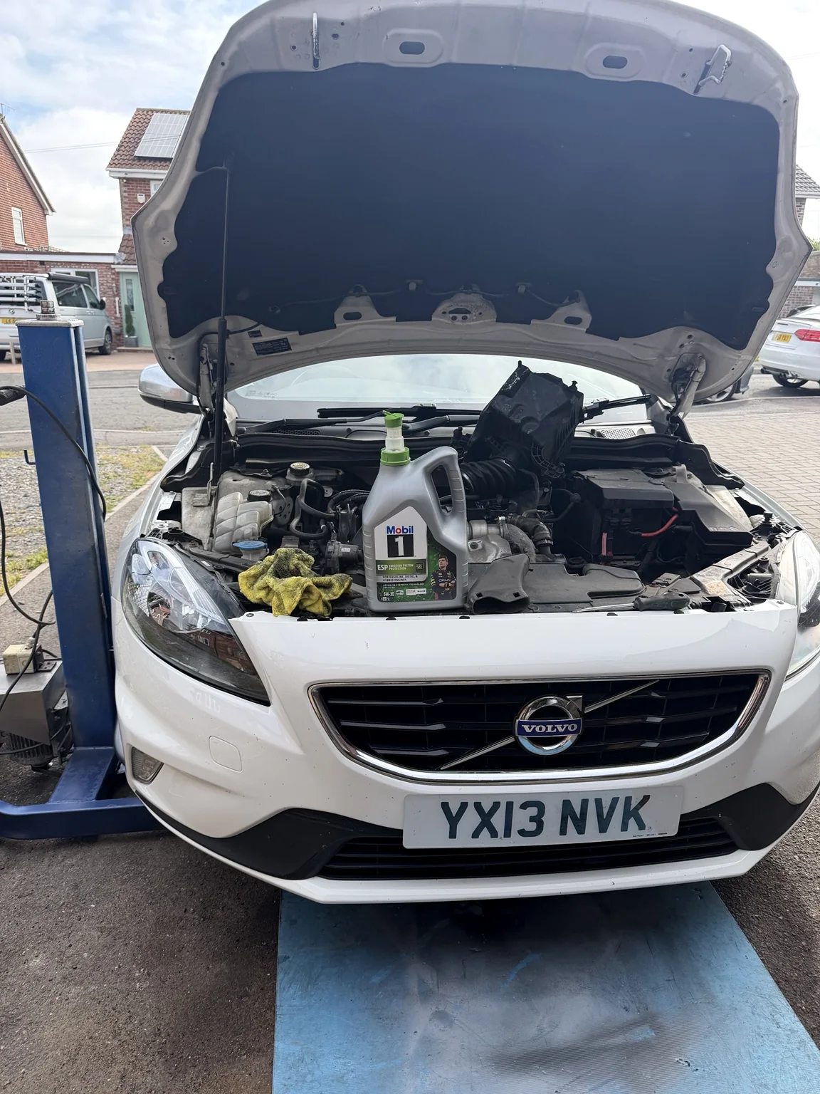 Volvo receiving servicing and engine work